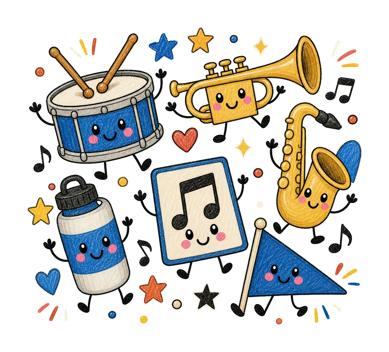 marching band game day 04 cozy crayon sublimation instant