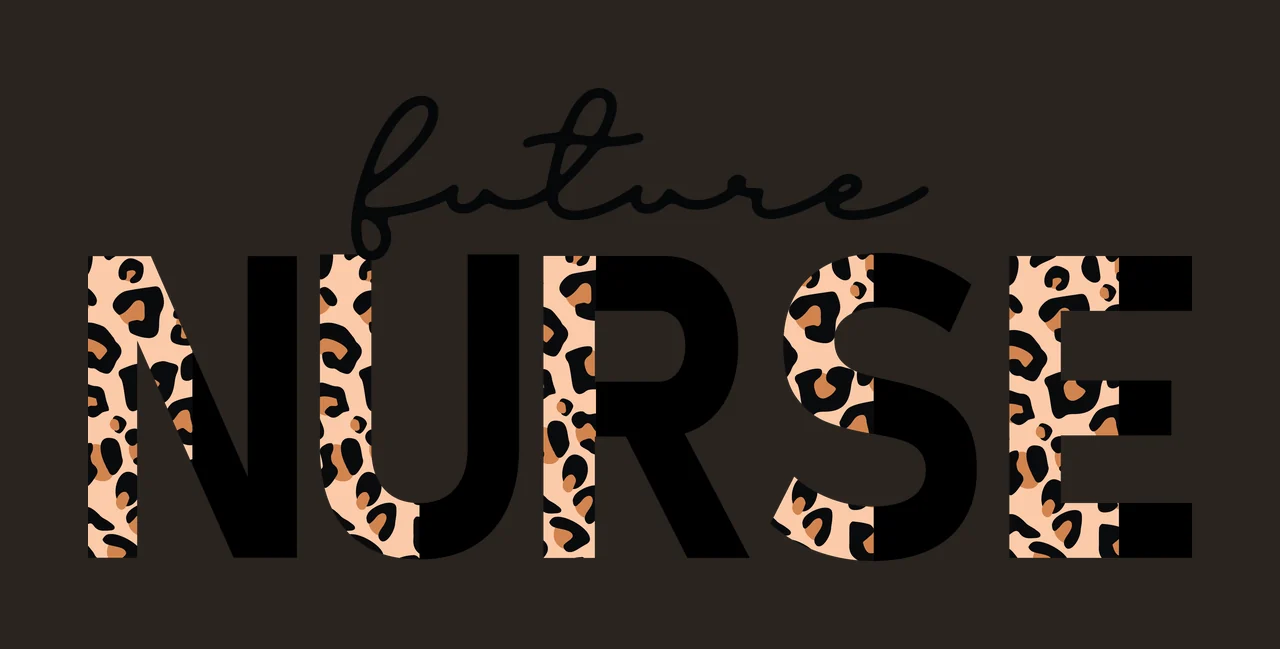 Future Nurse Text With Pattern typography black white nursing contrast preview thumbnail