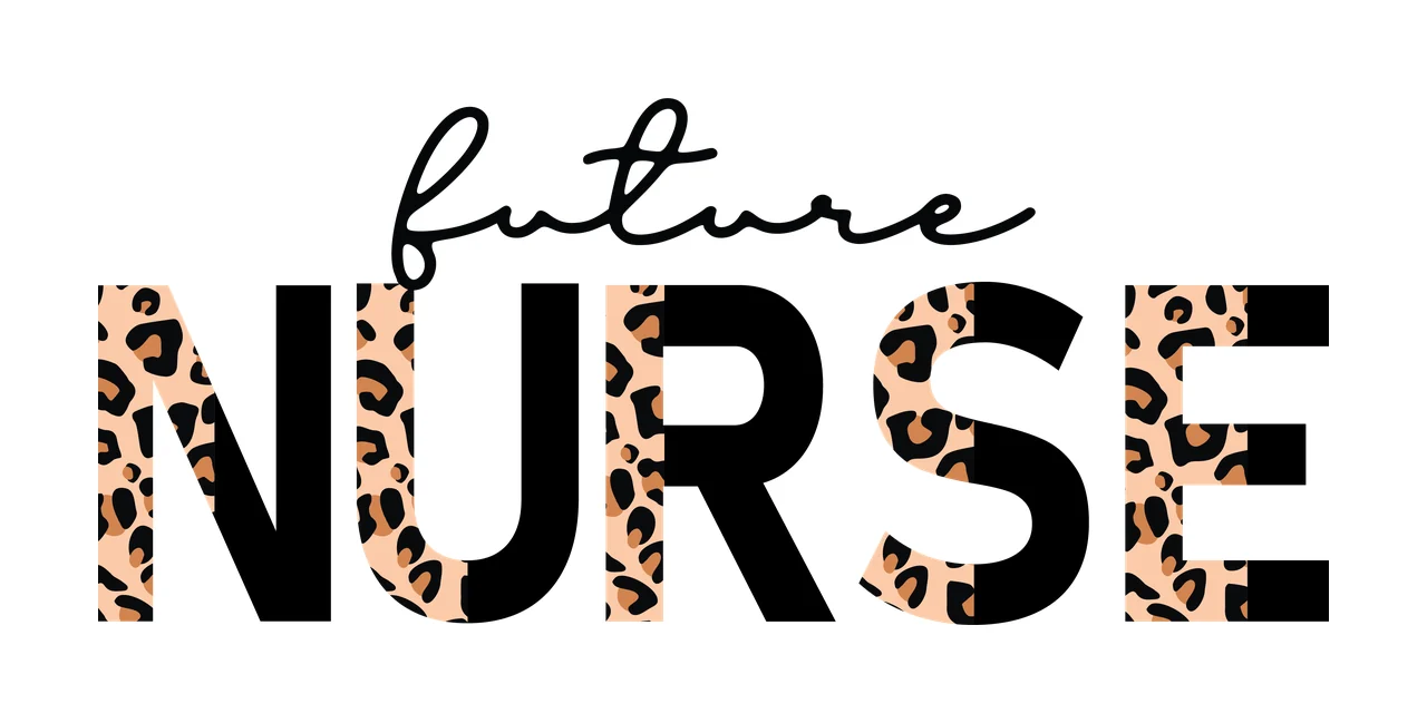 Future Nurse Text With Pattern typography black white nursing