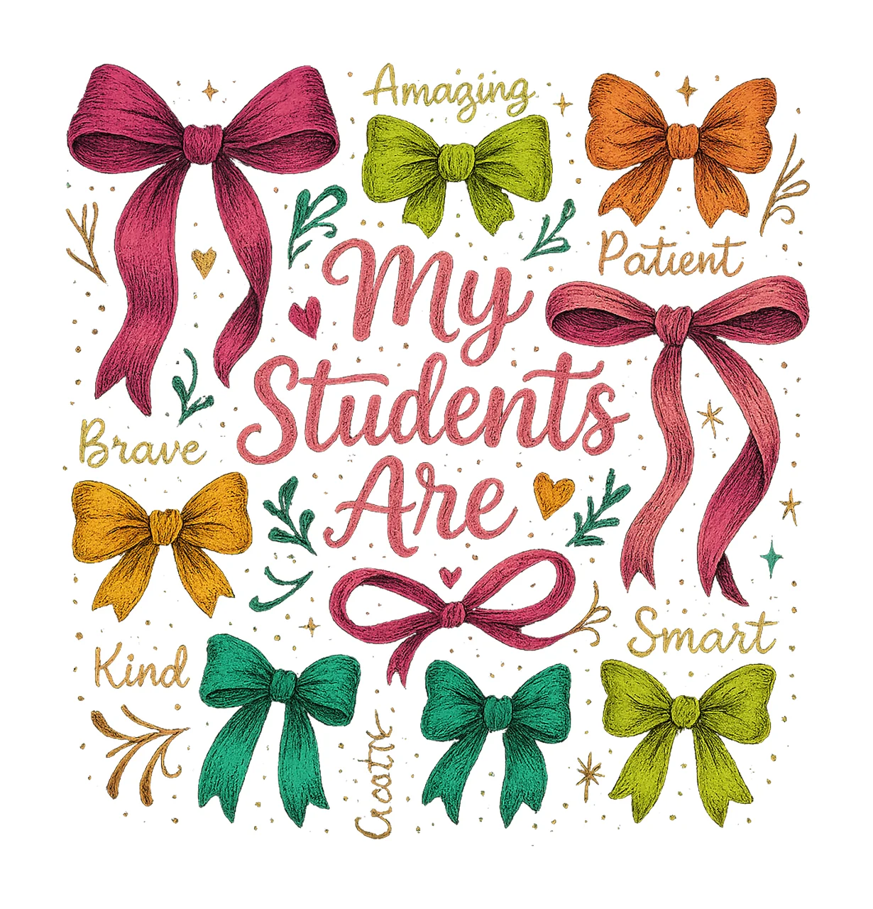 Teacher Coquette Bow My Students Are Back to School Design