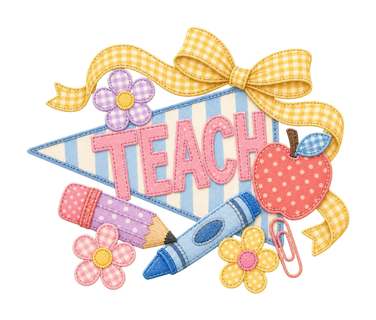 Teacher Pennant Flag First Day of School Cute Variation D