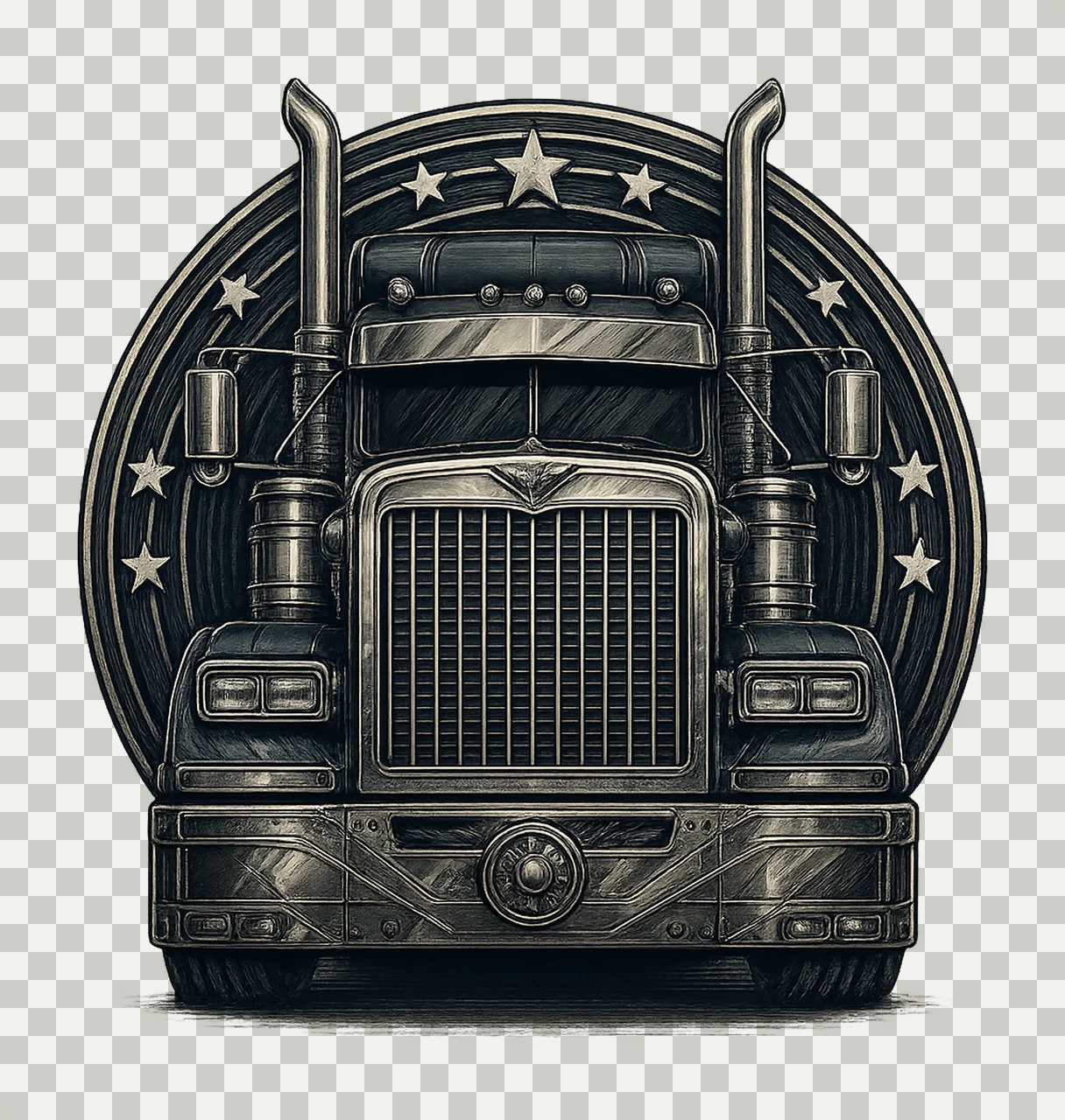 Semi truck driver dad Artwork trucker design cool dad shirt transparency and detail preview thumbnail