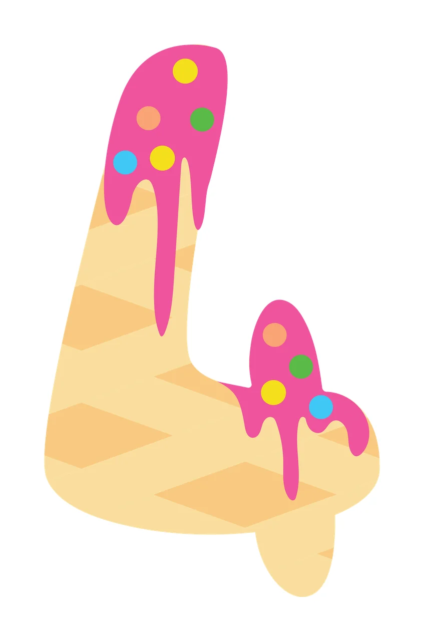 Ice Cream Font Character 27 scalable logo design icon