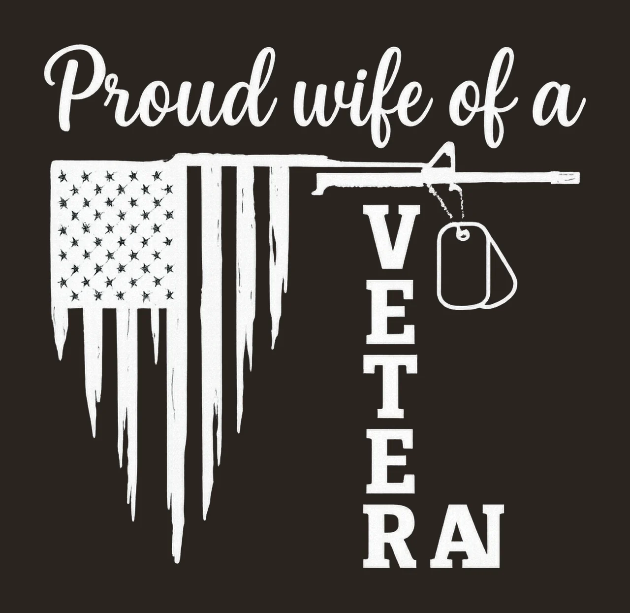 Proud Wife Of Veteran Shirt Military Wife Design Patriotic contrast preview thumbnail