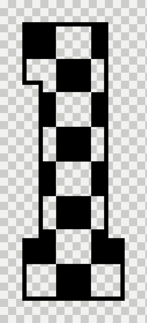 Can Glass Wrap Number One With Checkerboard Pattern transparency and detail preview thumbnail