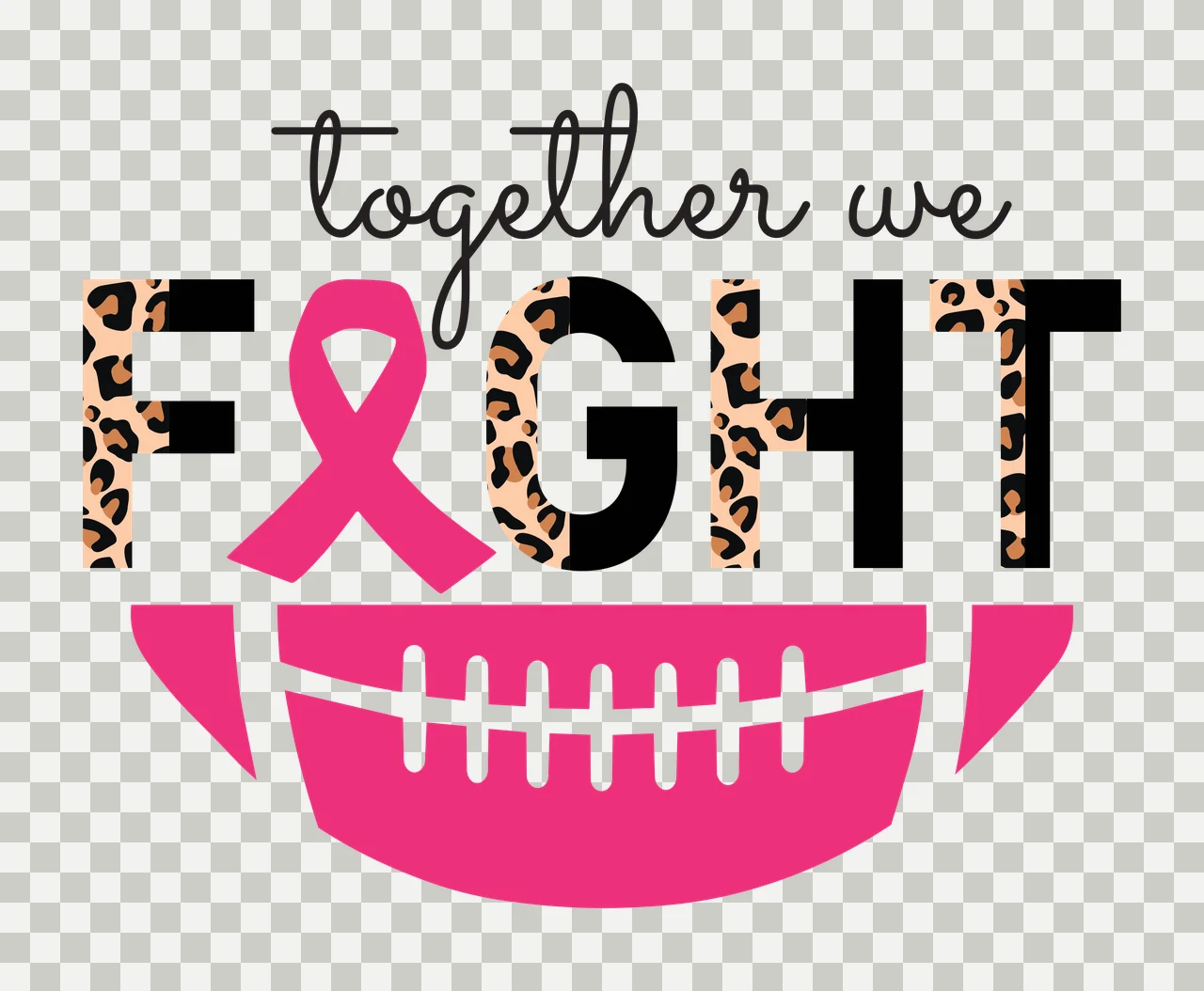 Football Together We Fight Ribbon Design support graphic symbol transparency and detail preview thumbnail