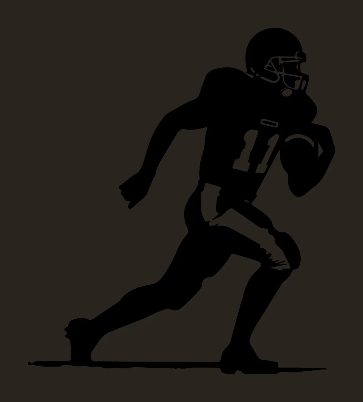 Football Player 11 Running With Ball Silhouette helmet jersey contrast preview thumbnail