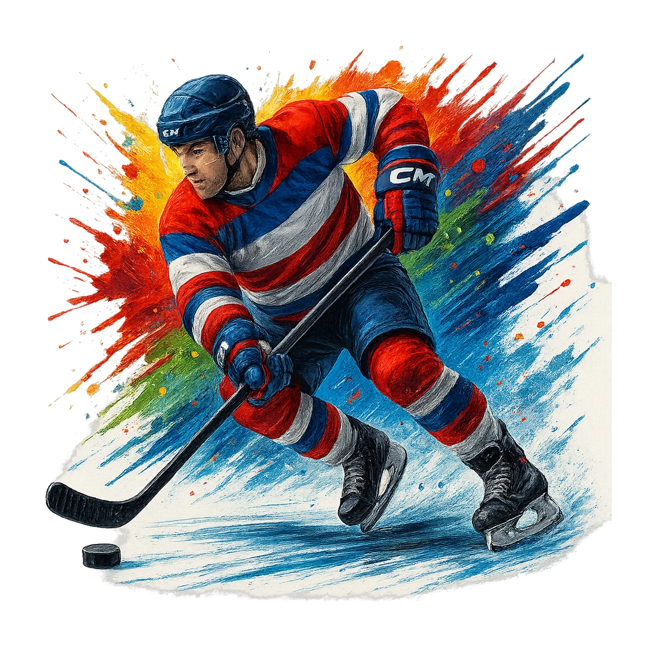 Hockey Player Sublimation Design Sport Athlete Artwork Shirt