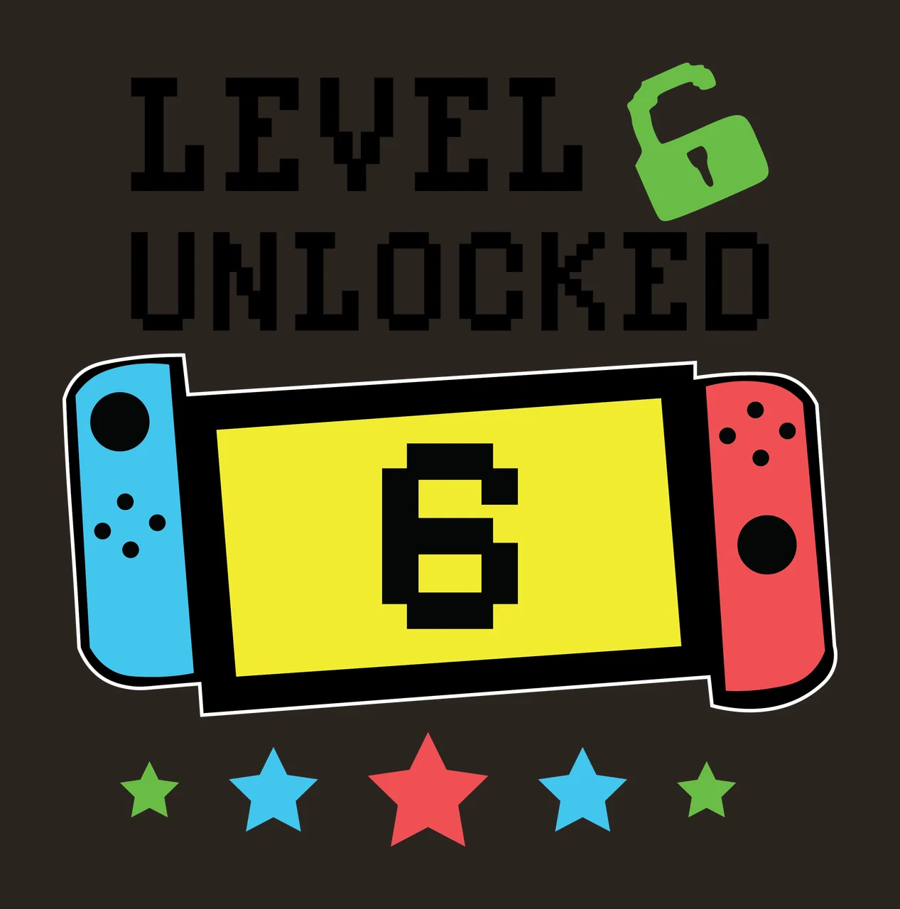 Level Unlocked Text With A Lock And Star stars banner black contrast preview thumbnail