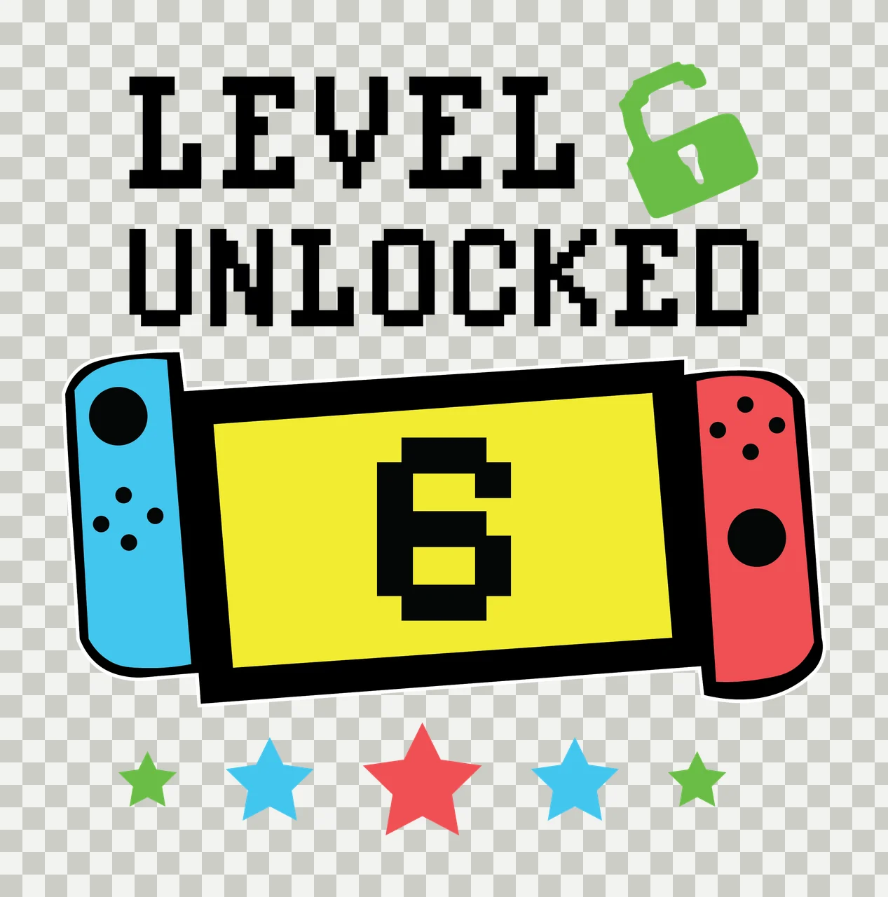 Level Unlocked Text With A Lock And Star stars banner black transparency and detail preview thumbnail