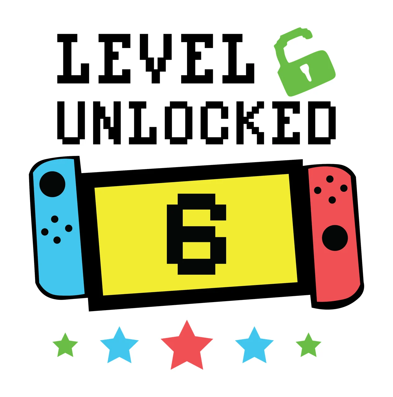 Level Unlocked Text With A Lock And Star stars banner black