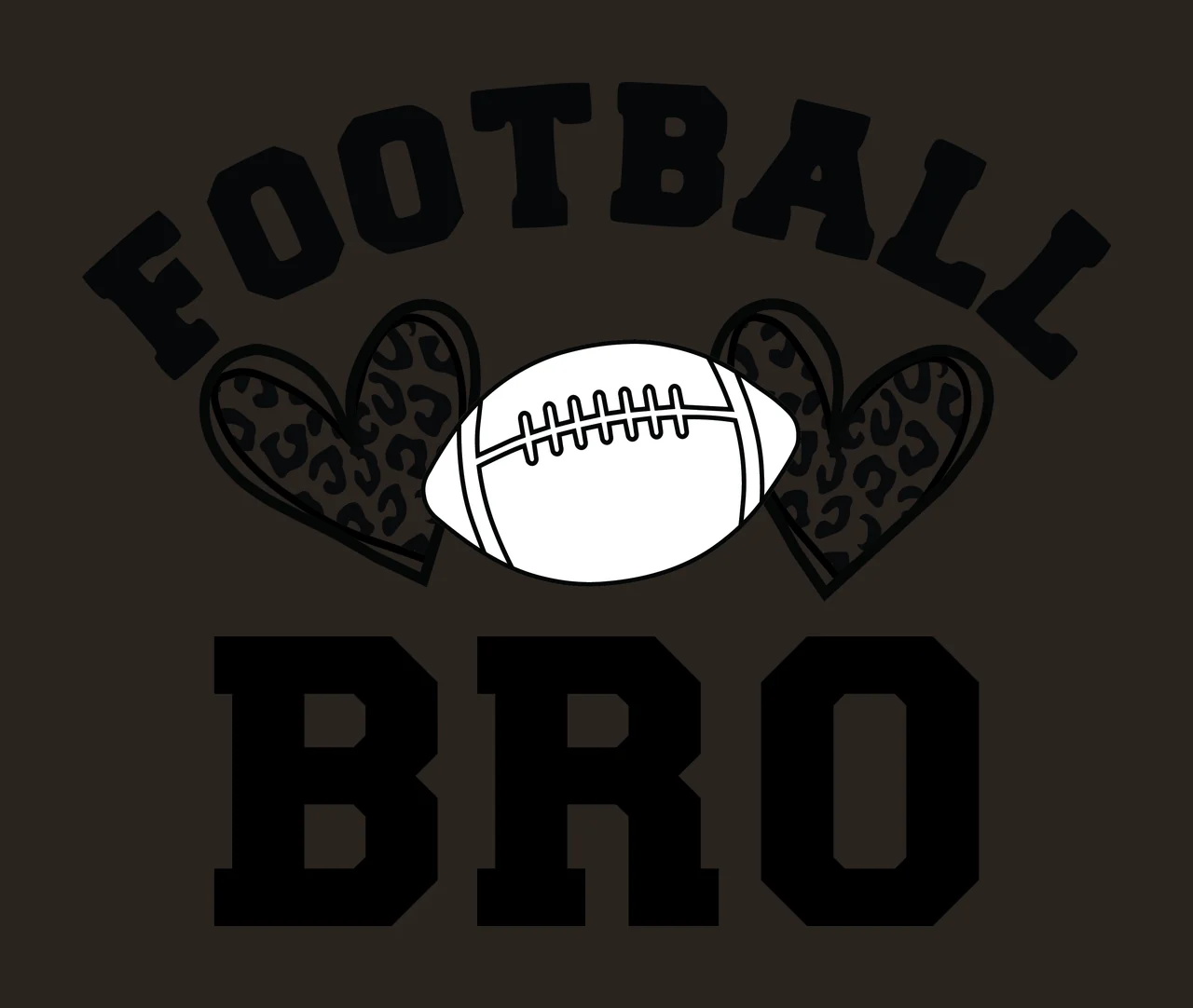 Football Bro Typography With Leopard Hearts lettering heart contrast preview thumbnail