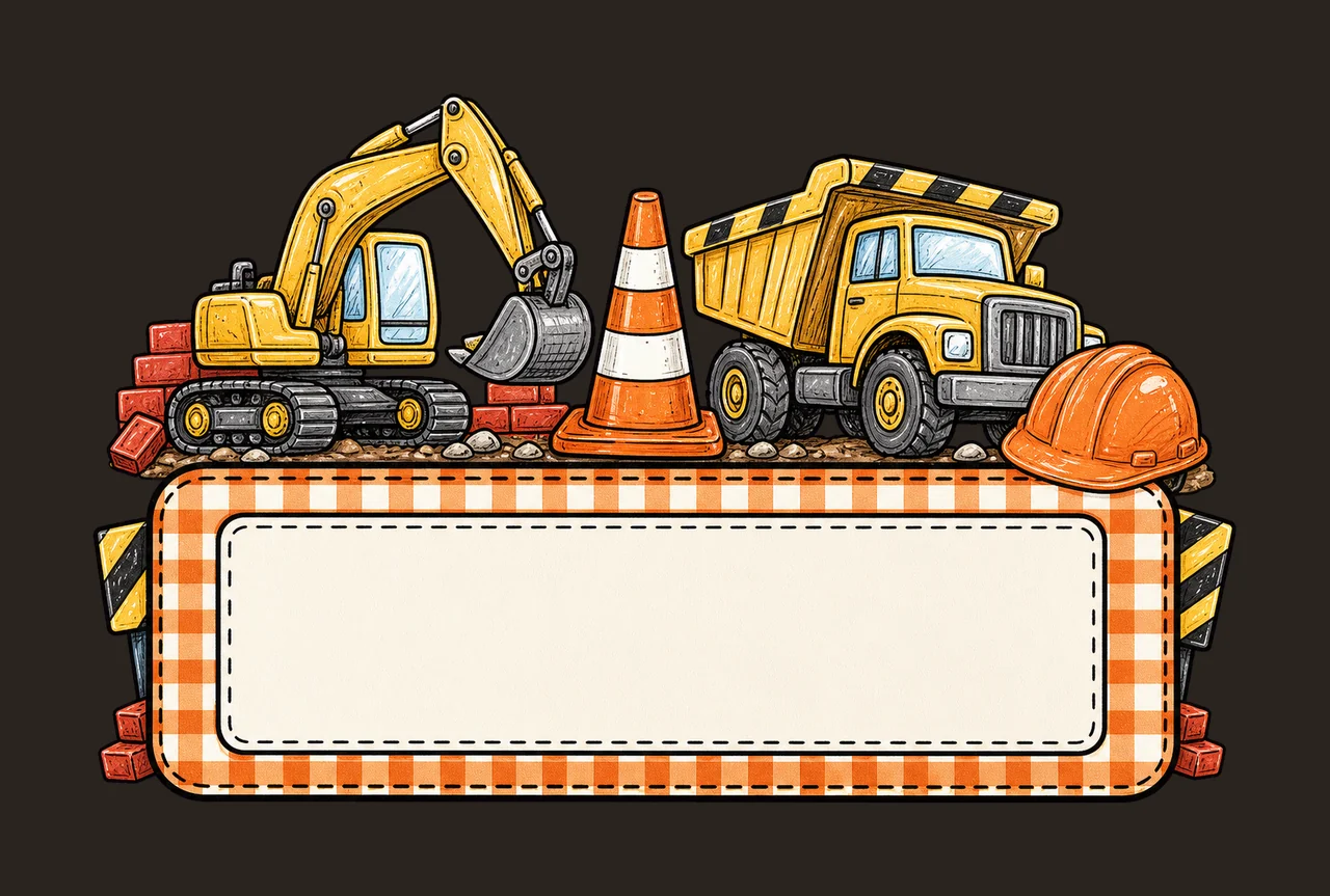 Construction Name Plate Kids Name Plate Design Variation B contrast preview thumbnail