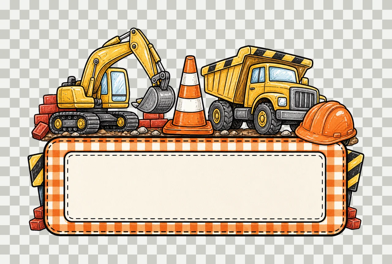 Construction Name Plate Kids Name Plate Design Variation B transparency and detail preview thumbnail
