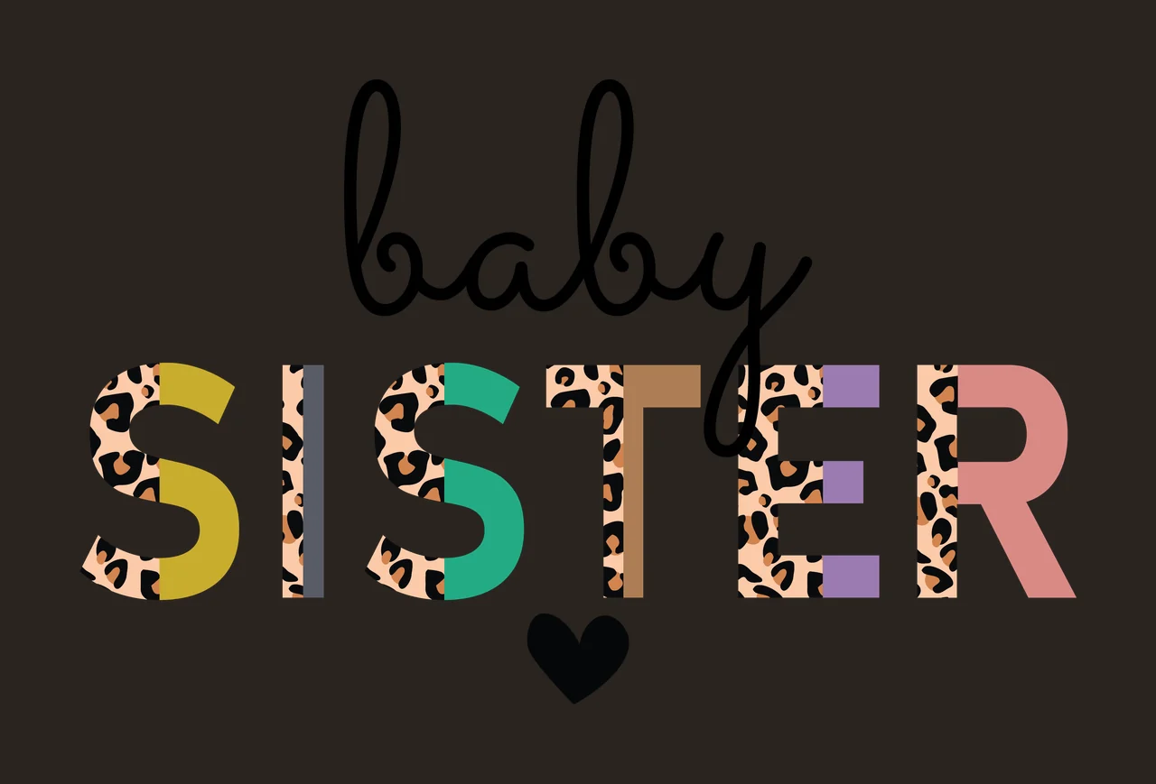 Baby Sister Script Text Design aligned heart letter typography contrast preview thumbnail