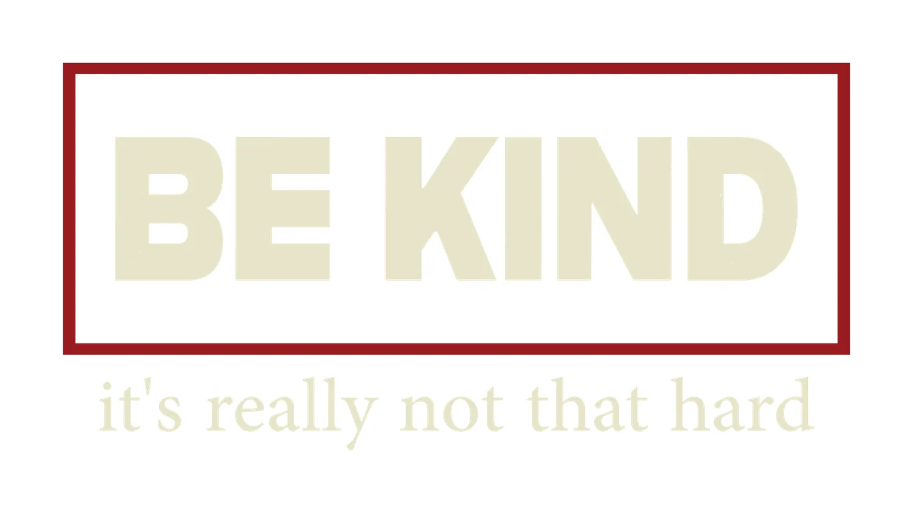 Sign With Rectangle Border And Kindness In Red