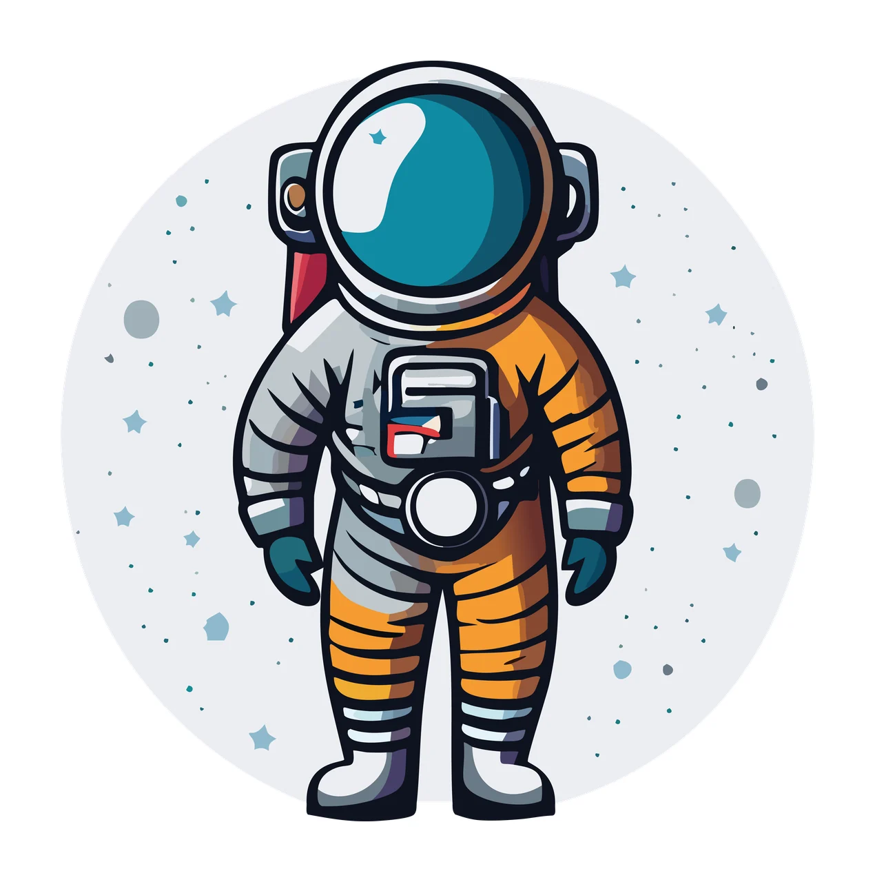 Solid Black Astronaut Silhouette Standing person spacesuit