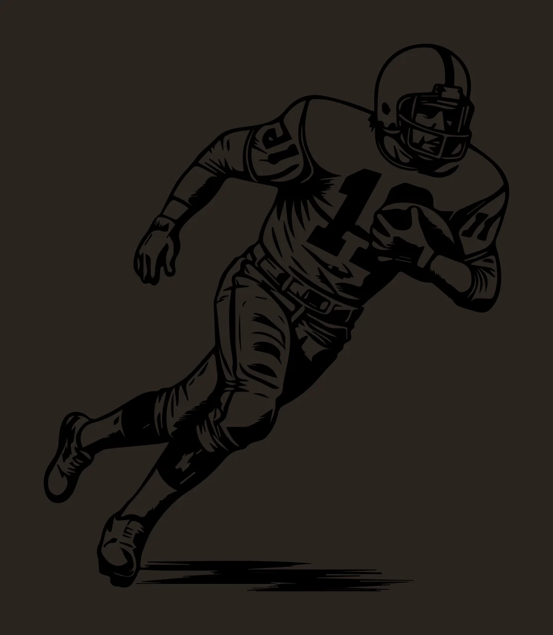 Football Player American Running Silhouette athlete helmet contrast preview thumbnail