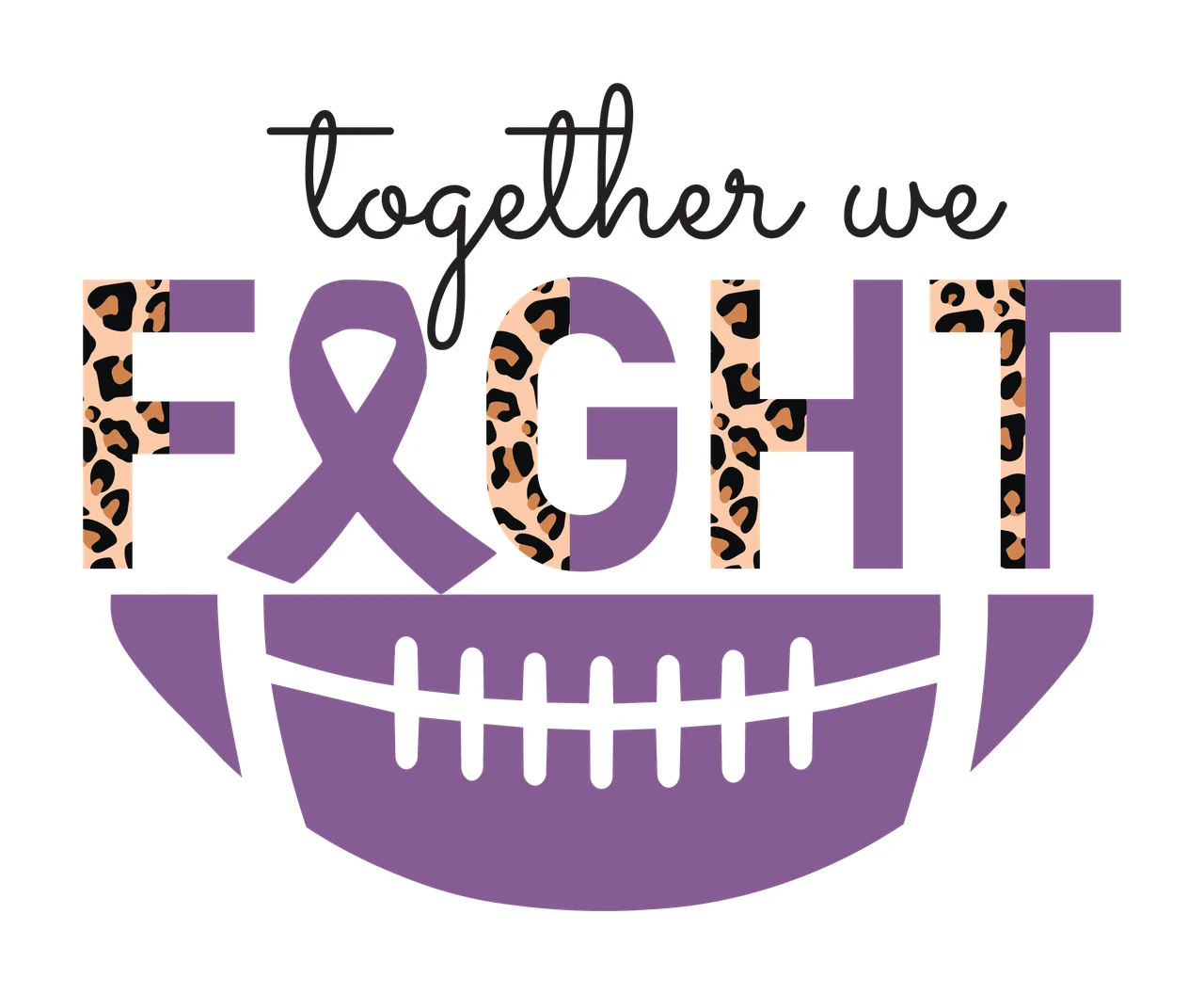 Together We Fight Football Thematic Design element ribbon black