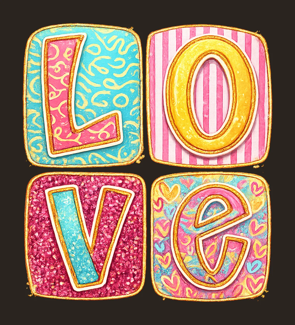 Valentines love coquette preppy day design girly faux contrast preview thumbnail