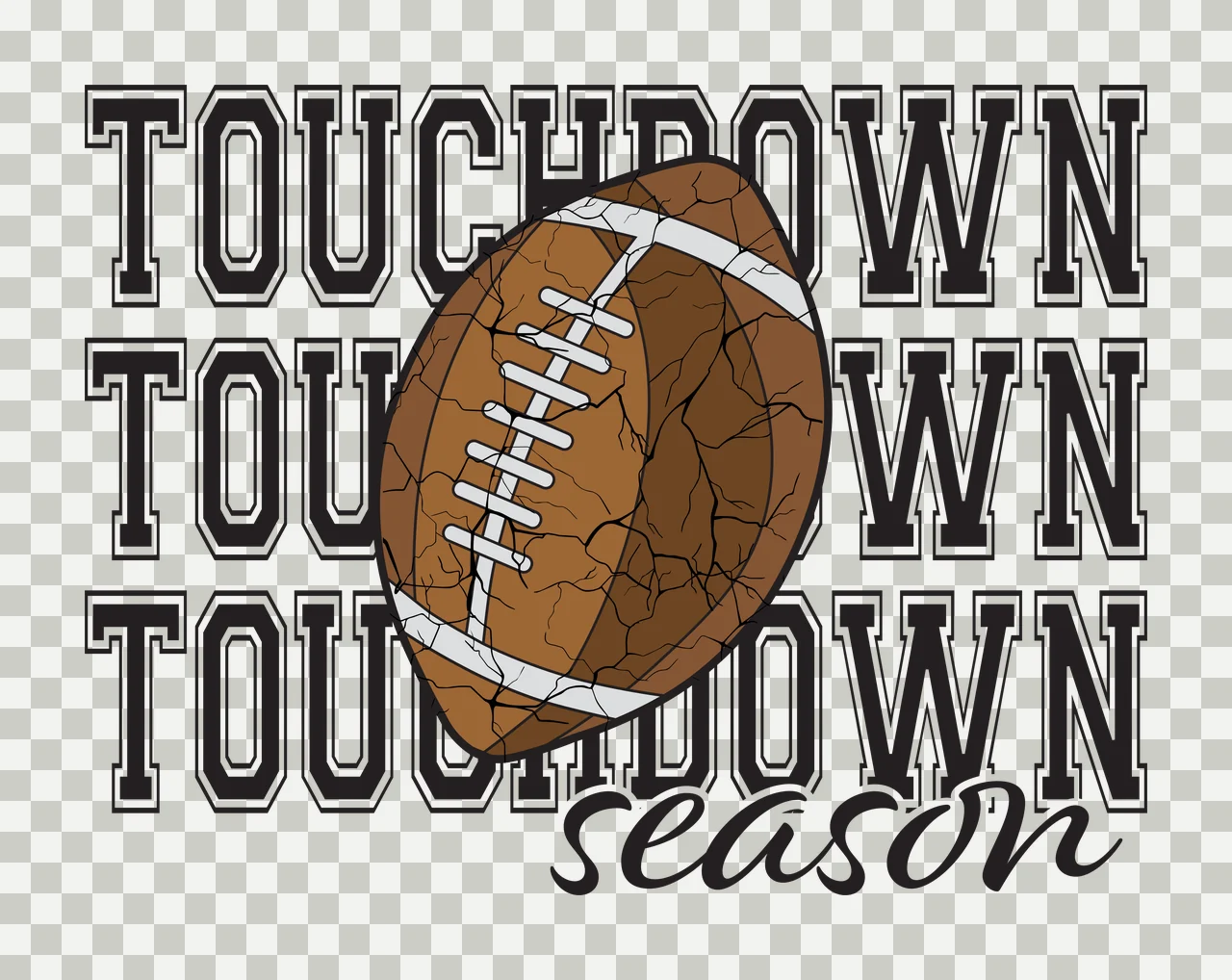 Season Black And White Text Graphic football shape sports typography transparency and detail preview thumbnail