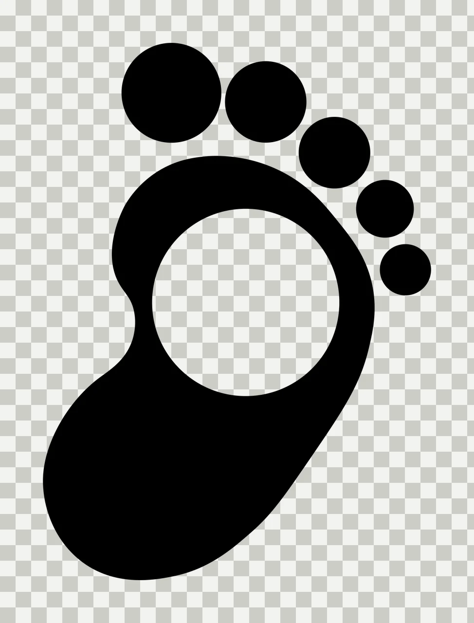 Black Footprint Icon With Hole circle flat white track minimalist transparency and detail preview thumbnail