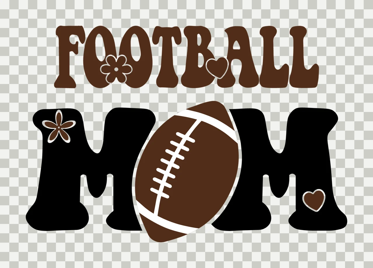 Football Mom Brown And Black Text transparency and detail preview thumbnail