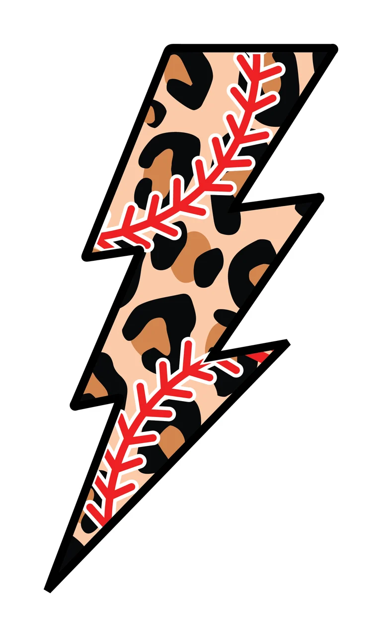 Bolt Lightning With Animal Print Pattern spot black white shape