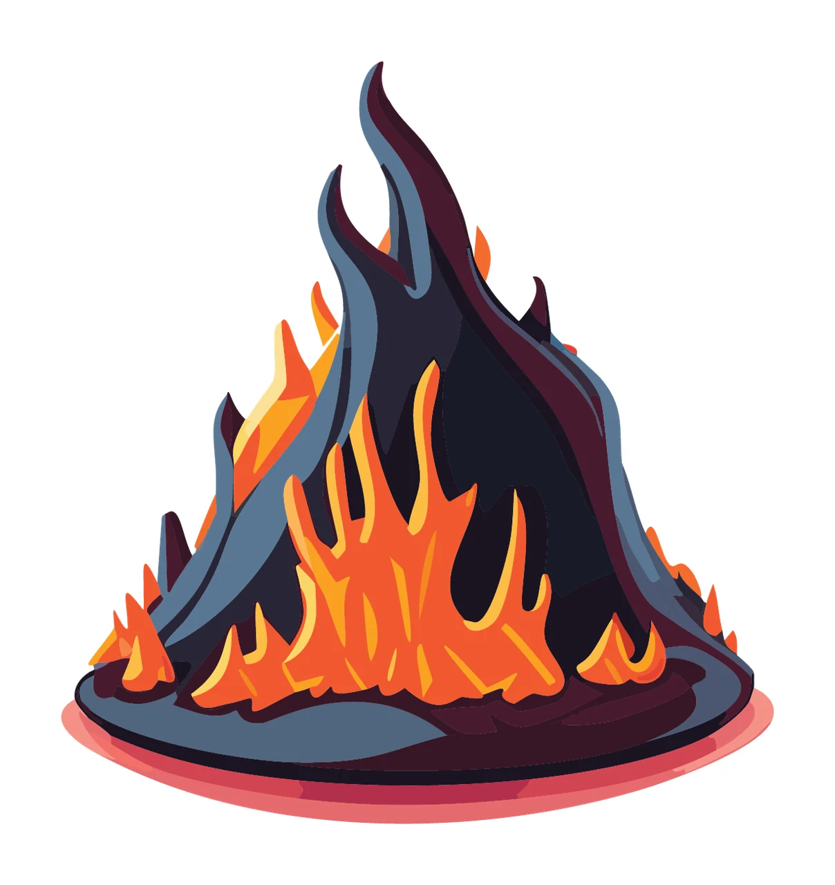 Black Campfire Flame Silhouette Graphic fire burning flames