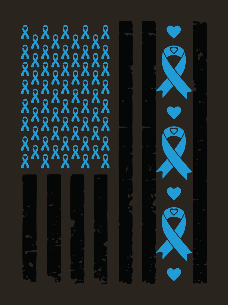 Ribbon Distressed Flag With Awareness Ribbons Pattern design contrast preview thumbnail