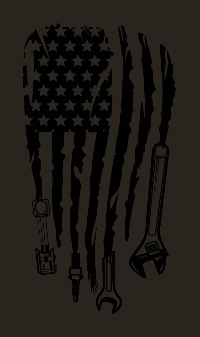 Mechanic Flag American Shape With Mechanical Tools combining contrast preview thumbnail