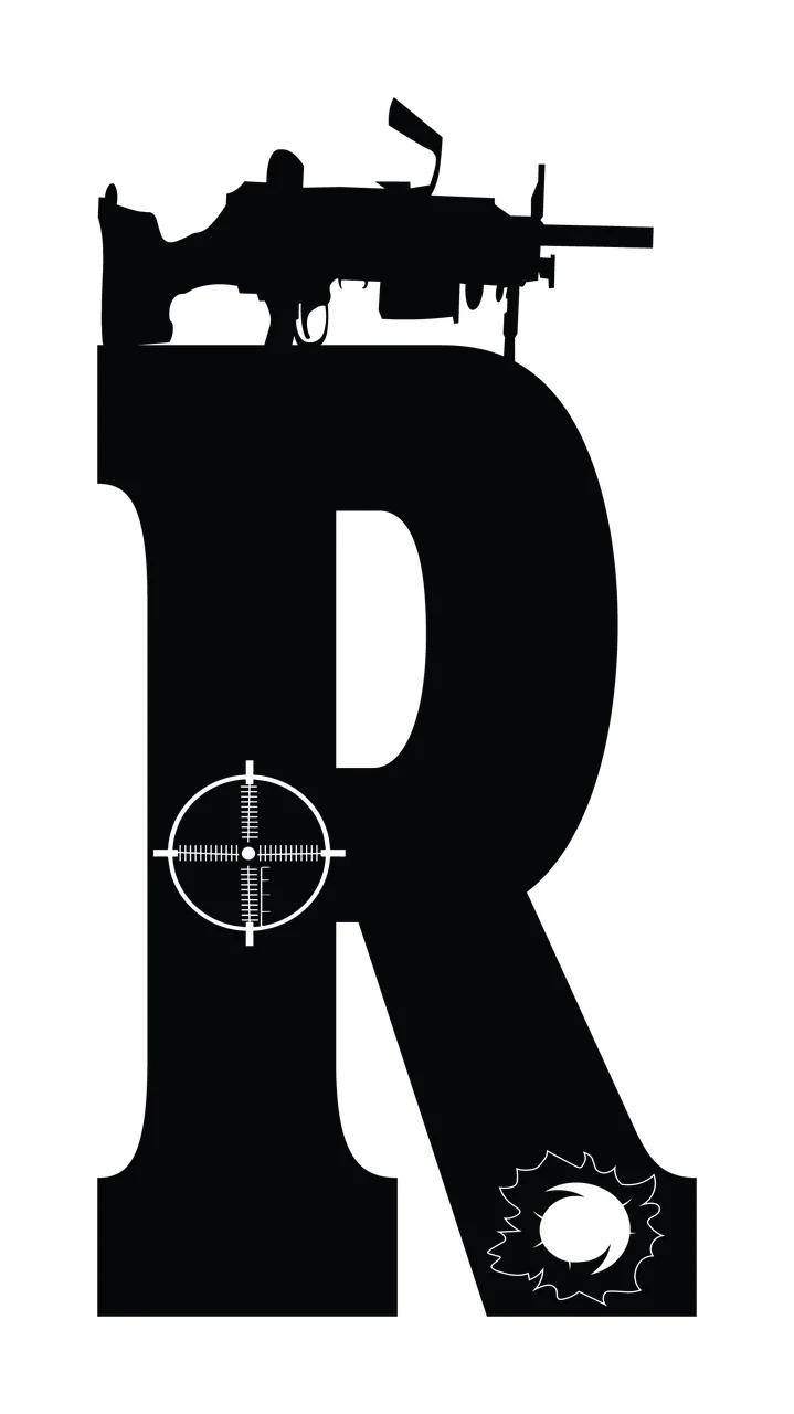 Gun Alphabet Character 08 scalable logo design icon