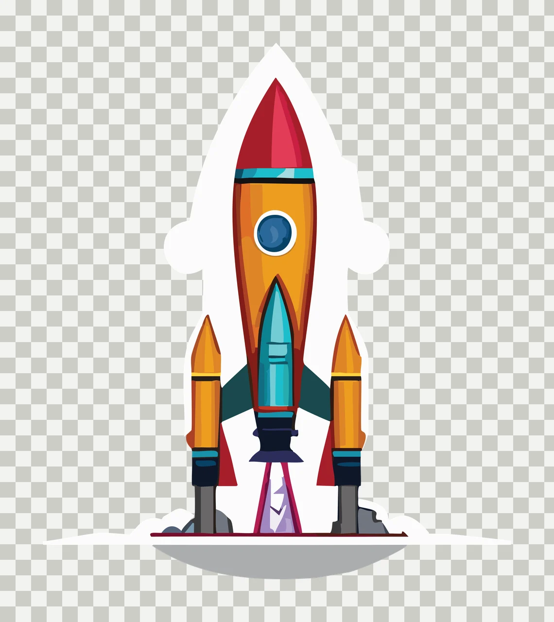 Space Rocket Ship Silhouette Taking Off smoke graphic black transparency and detail preview thumbnail