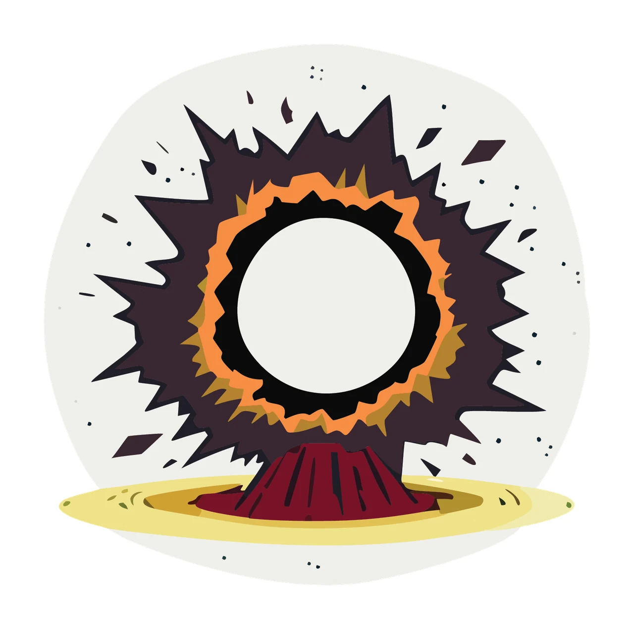 Black Circle Explosion Silhouette exploding shockwave white