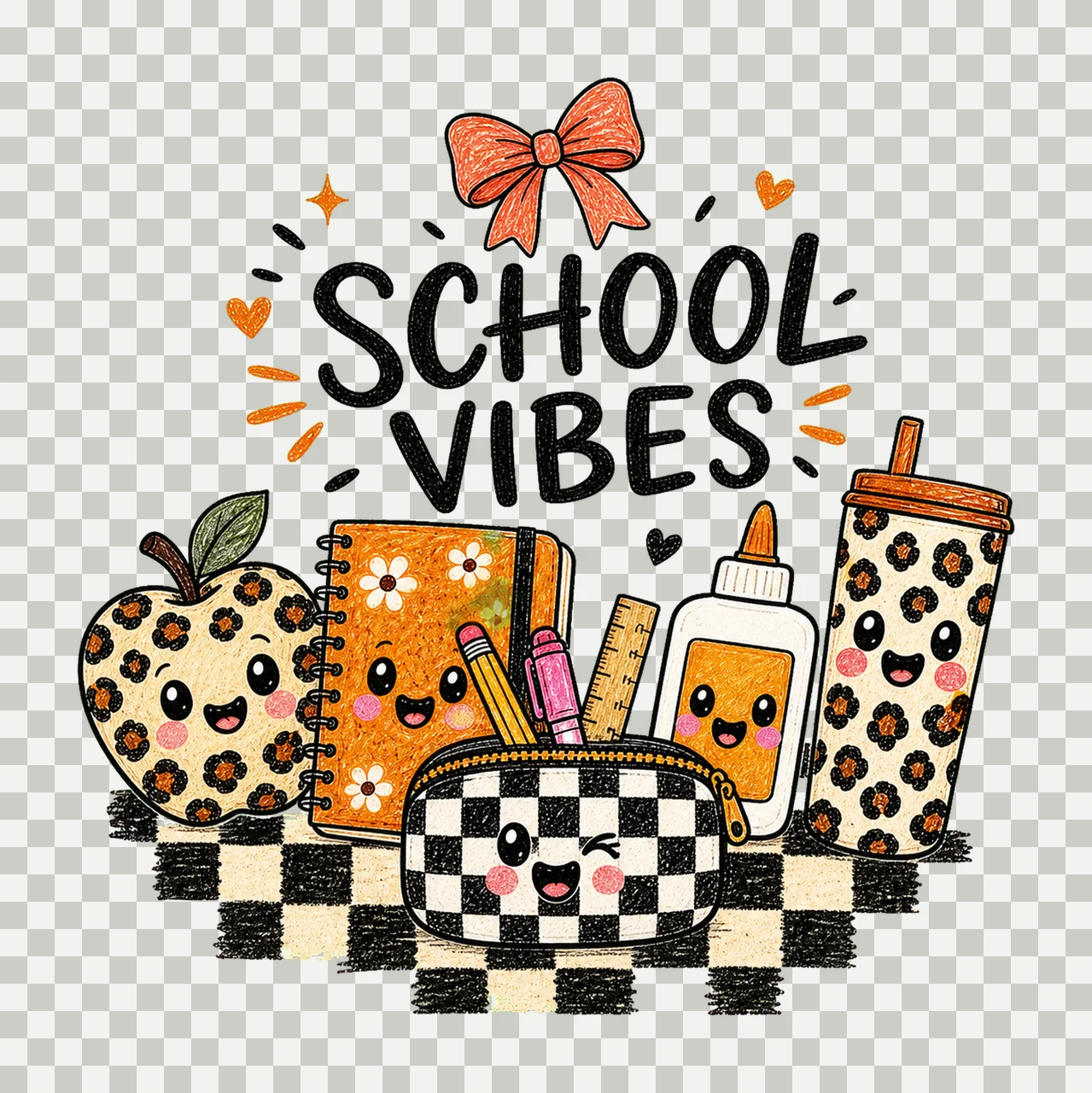 School Doodle Teacher Life Be Kind Teacher Variation A transparency and detail preview thumbnail