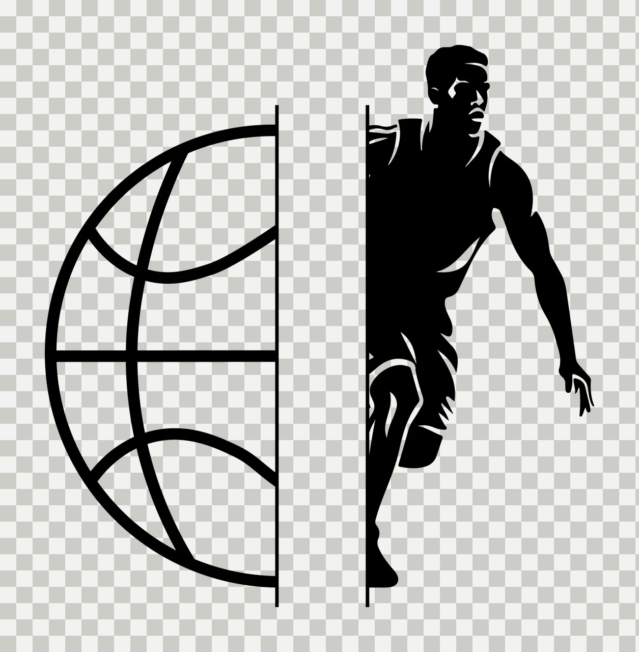 Can Glass Wrap Basketball Player And Ball Split transparency and detail preview thumbnail