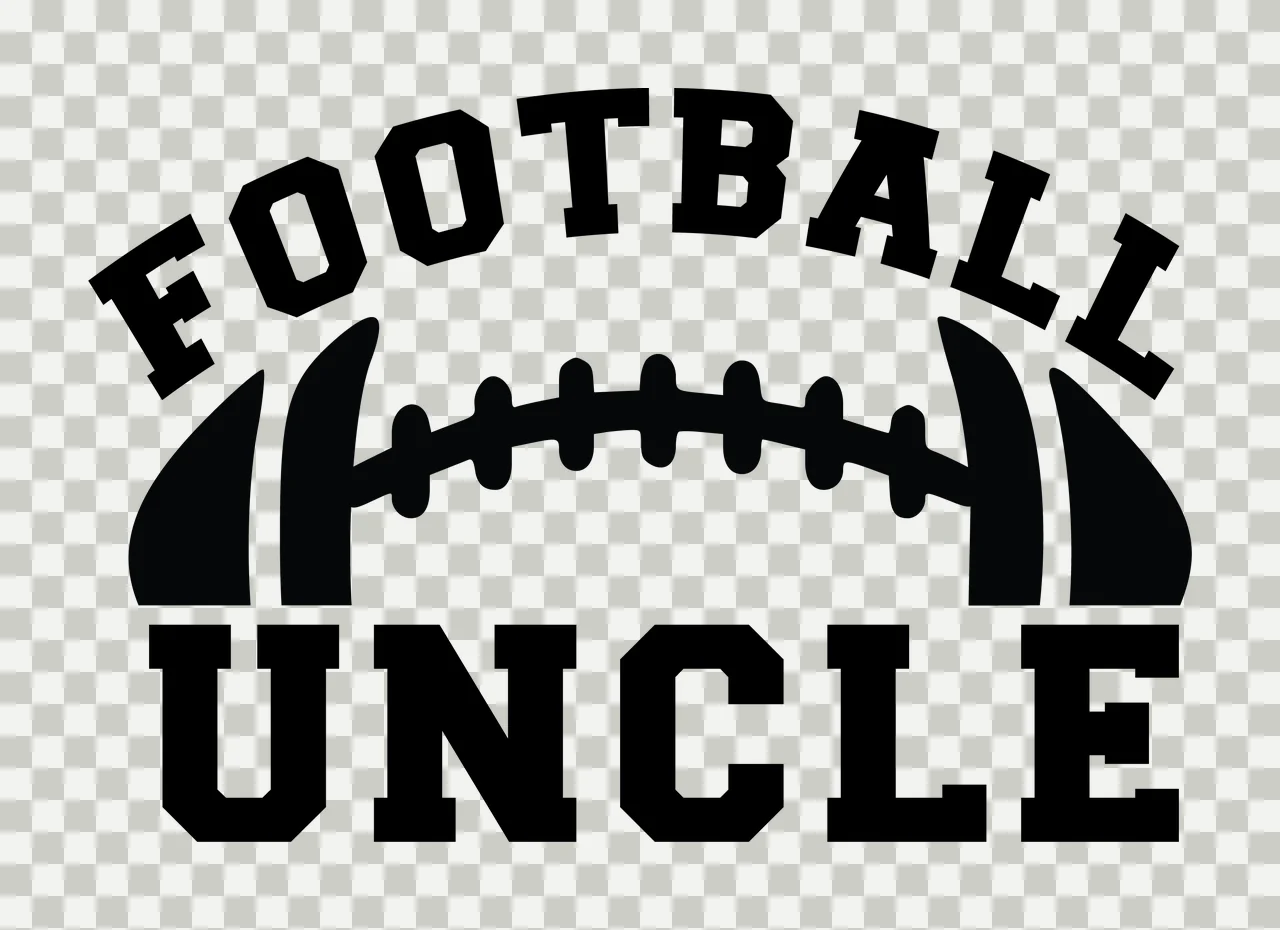 Football Uncle Black Text With A Graphic Illustration white transparency and detail preview thumbnail