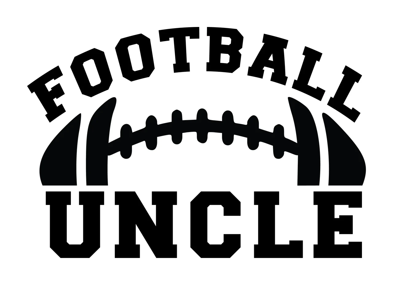 Football Uncle Black Text With A Graphic Illustration white