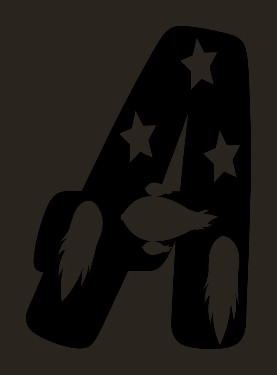 Space Letter A Enclosing With Star And Planet contrast preview thumbnail