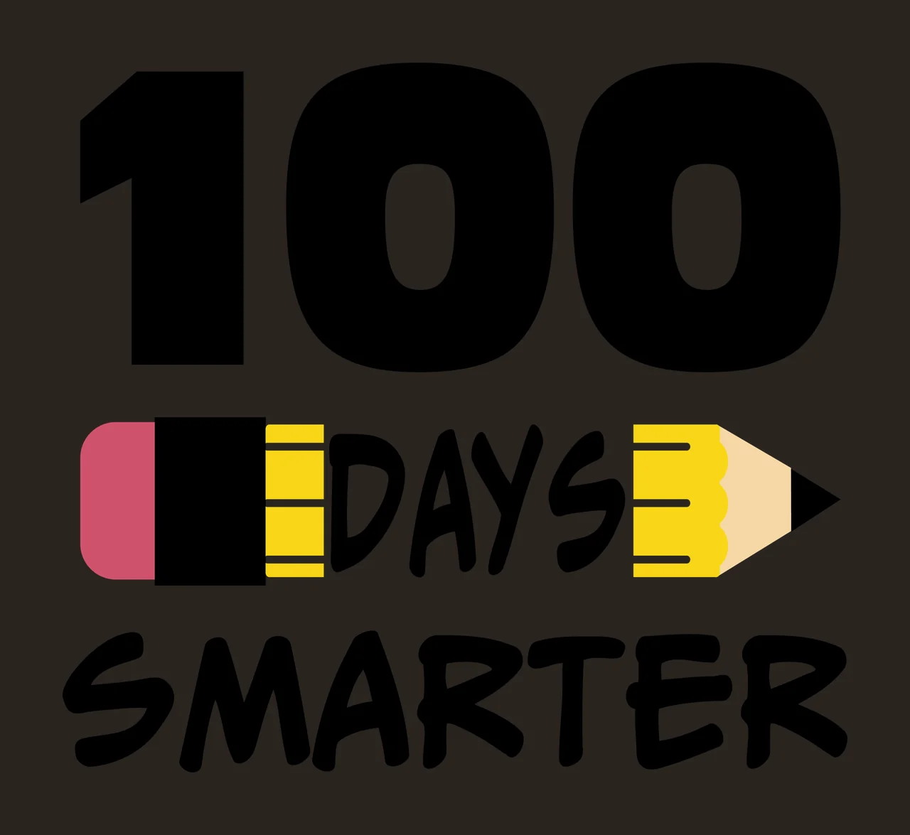 100 Days Smarter Educational Quote Composition With Stylized presented contrast preview thumbnail