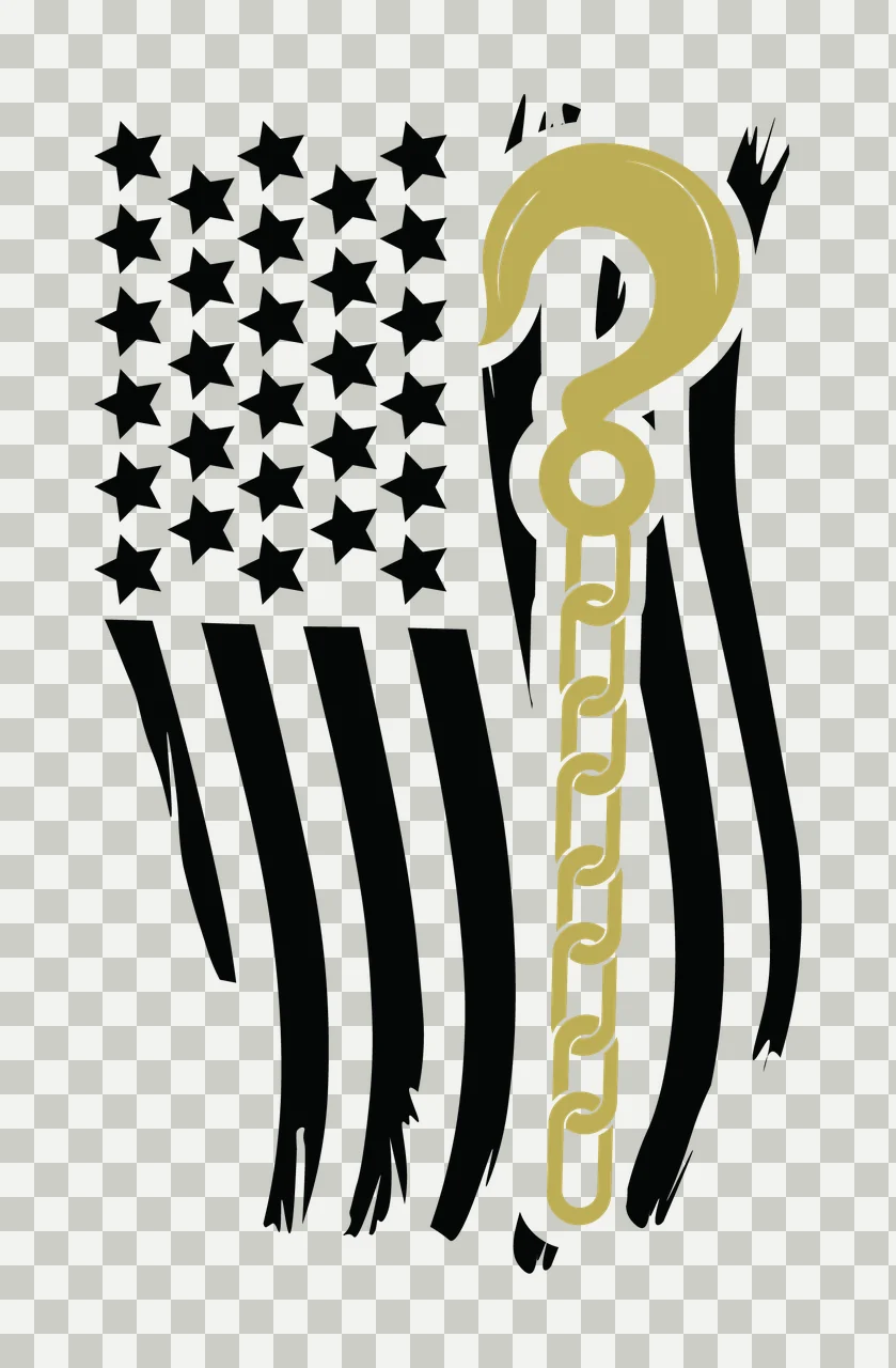 Flag Torn Graphic With Metal Hook hanging stars stripes chain transparency and detail preview thumbnail