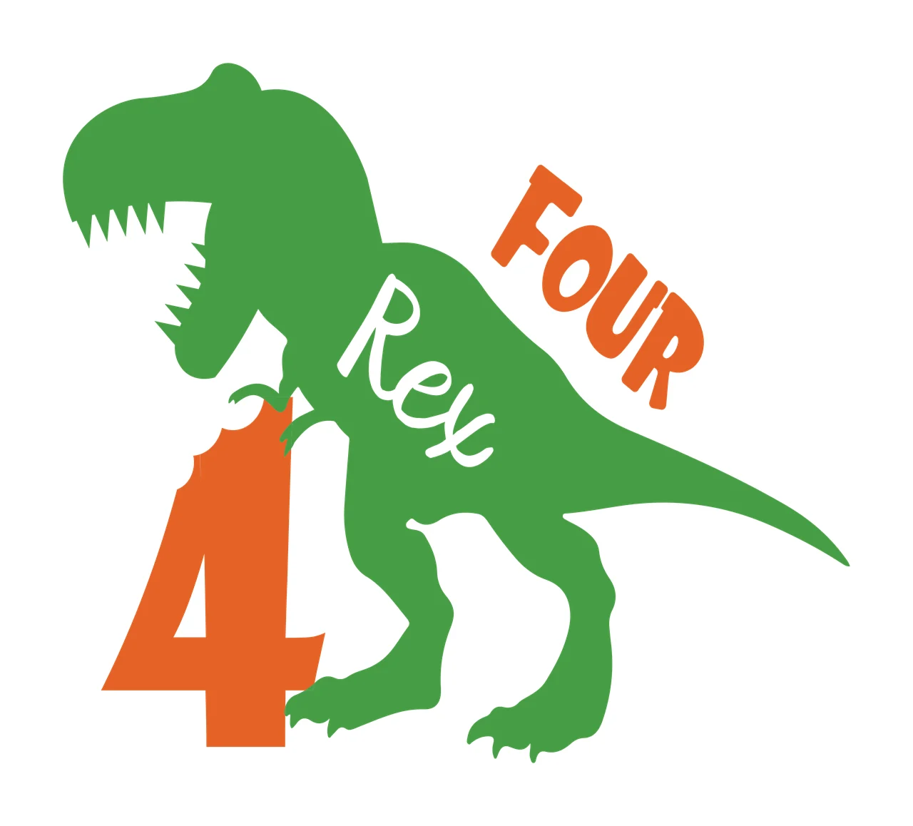 Birthday Dinosaur Graphic standing number minimalist silhouette