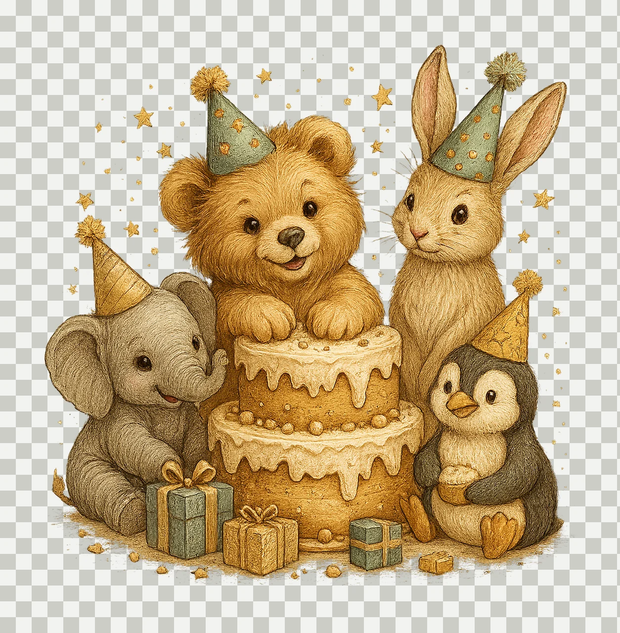 Jungle Birthday Animals Safari Party Artwork Kids transparency and detail preview thumbnail