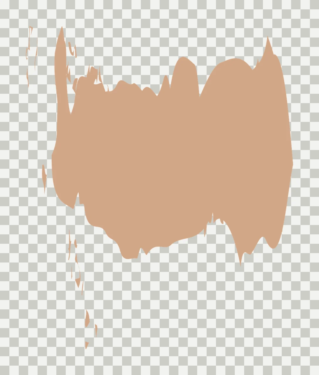 Keychain Black Brush Stroke With Uneven Edges paint texture transparency and detail preview thumbnail