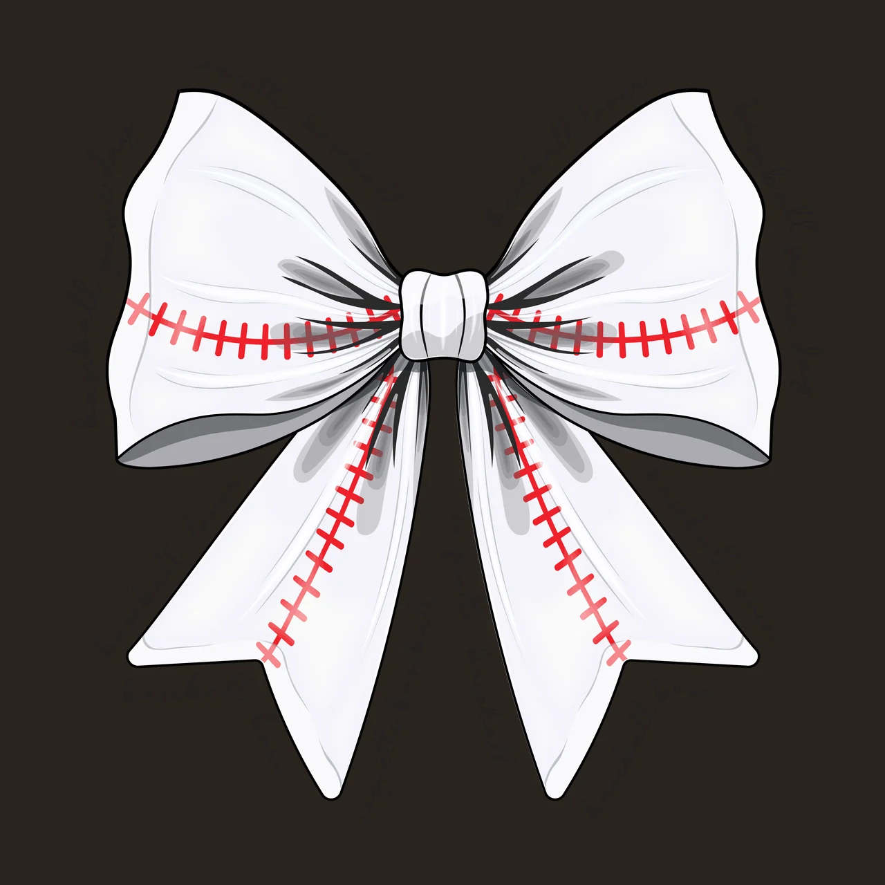Bow Large Black Silhouette With Repeating Themed Cursive Variation contrast preview thumbnail