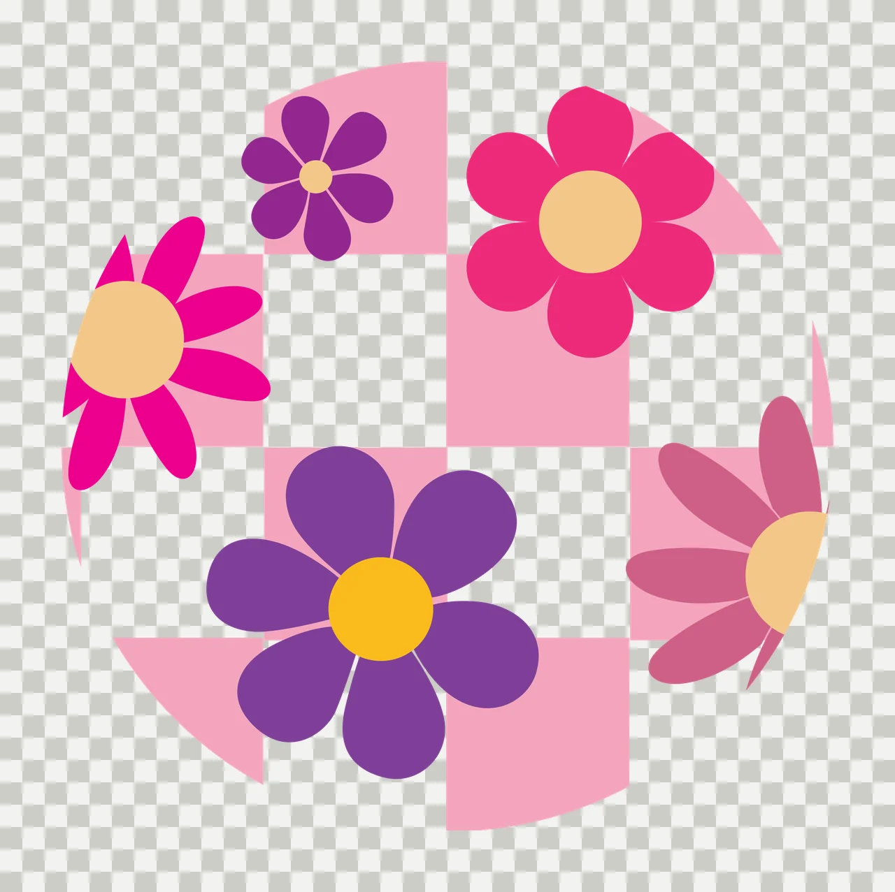 Keychain Flower Circle Black And White Pattern flowers grid transparency and detail preview thumbnail
