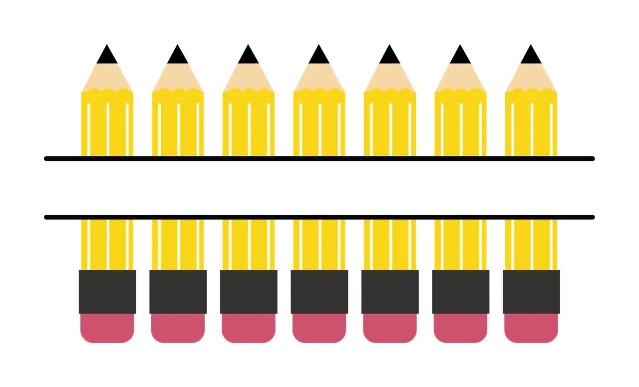 Pencils Arranged In Parallel With Lines And Pencil