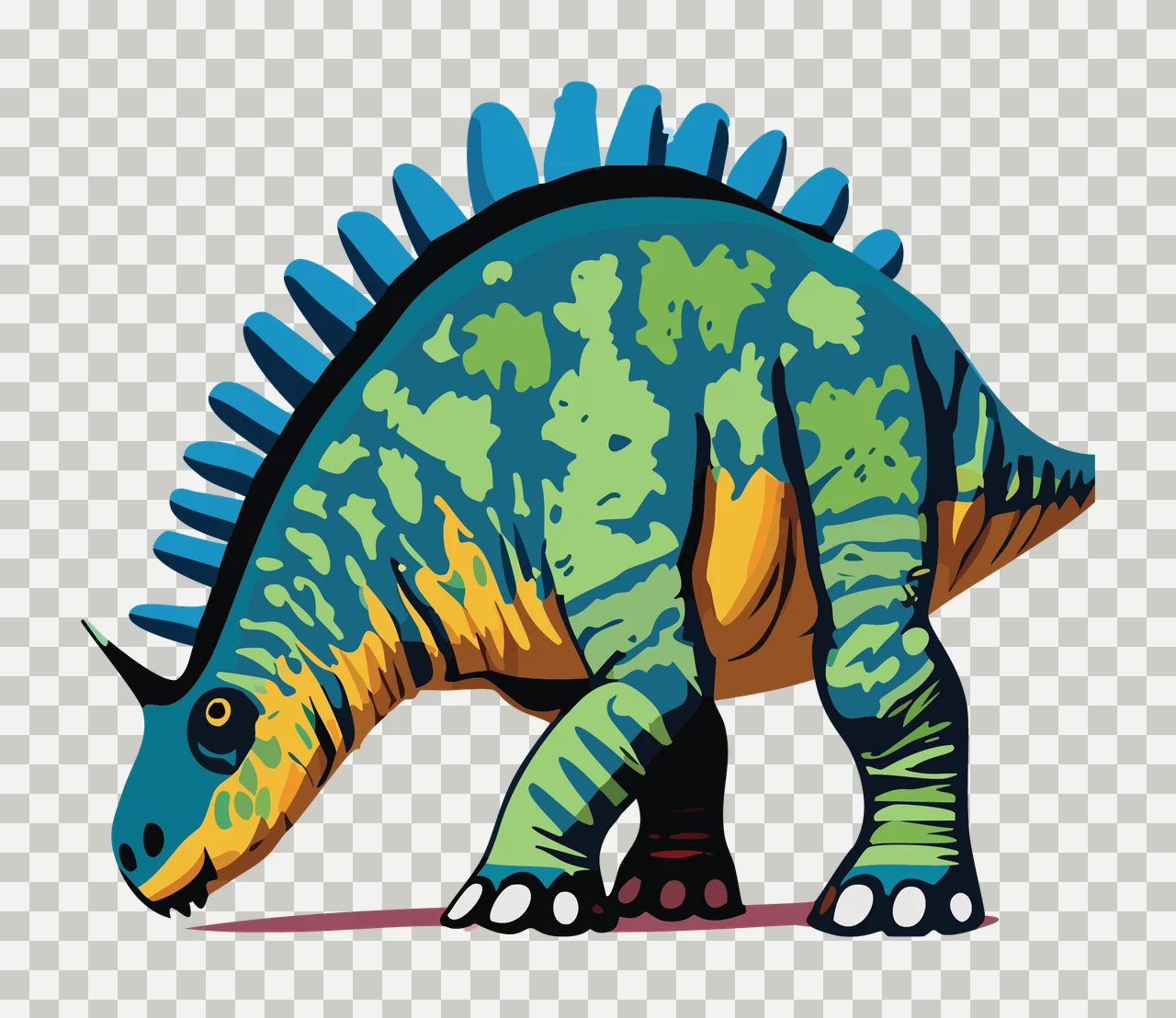 Dinosaur Stegosaurus Silhouette Featuring Detailed Skeletal Overlay transparency and detail preview thumbnail