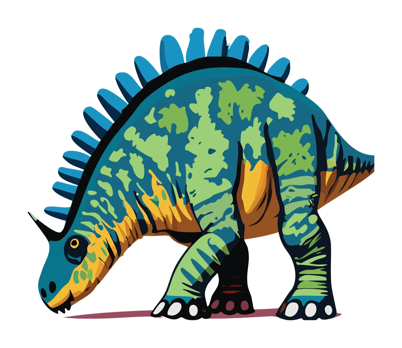 Dinosaur Stegosaurus Silhouette Featuring Detailed Skeletal Overlay