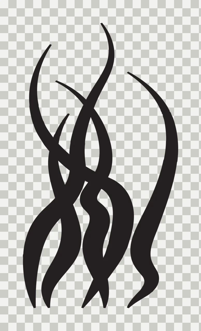 Abstract Flowing Lines Graphic With Tall Curved Black curving transparency and detail preview thumbnail